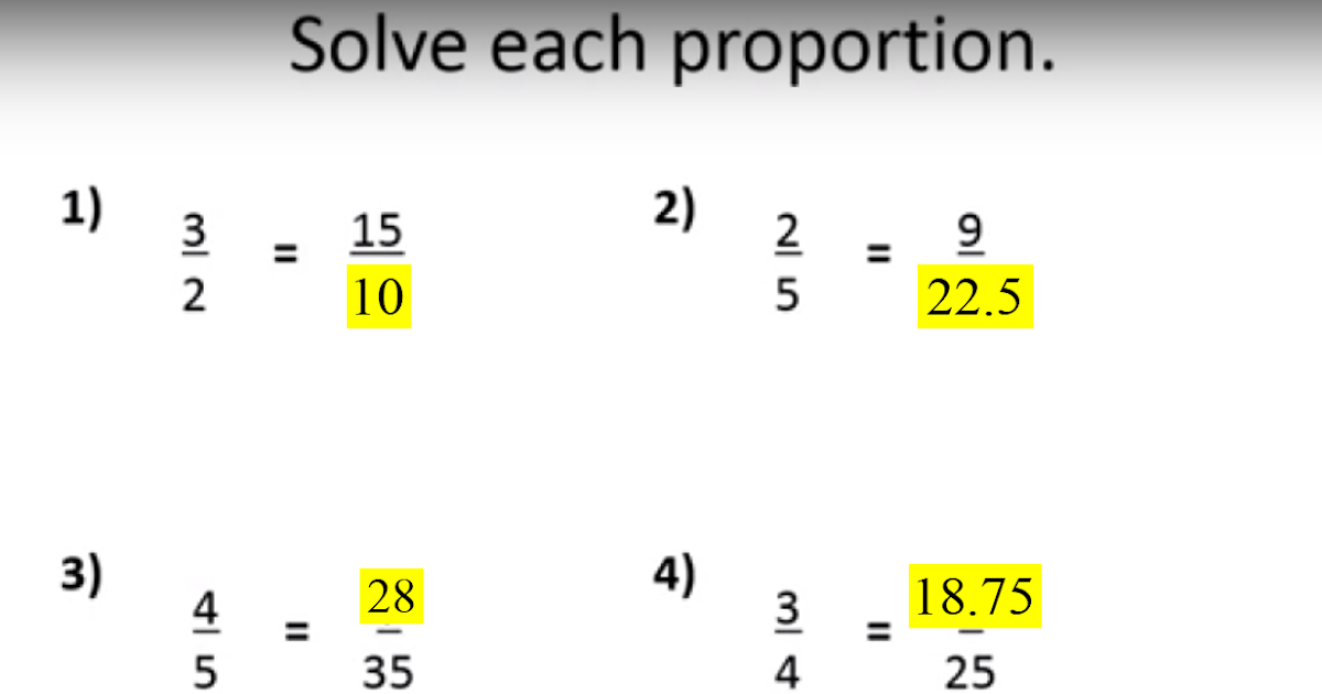 Honors Math: Writing and Solving Proportions
