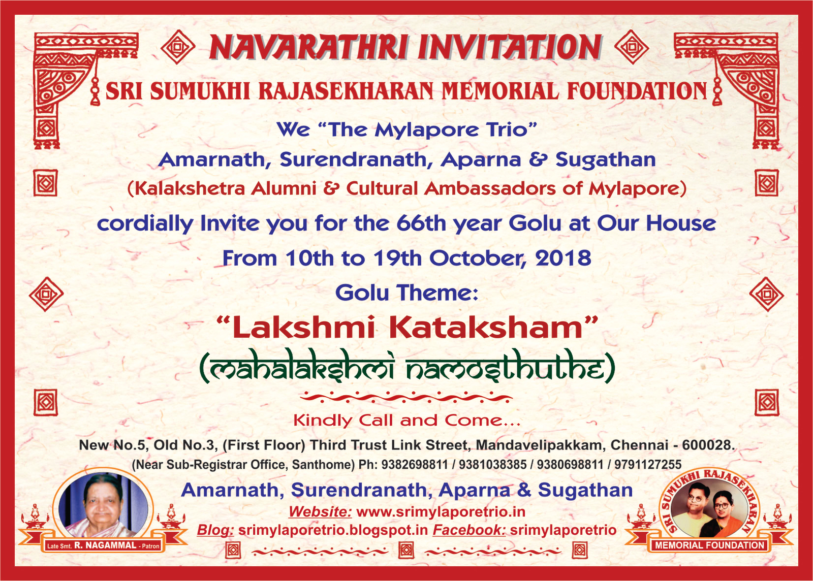 Srimylaporetrio Navarathri Golu 2018 At Mylapore Trio S House Navarathri Golu 2018 At Mylapore Trio S House Invited By The Sugathan