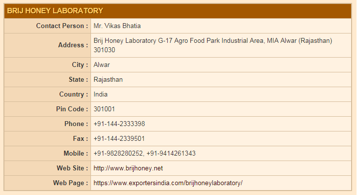 Brij Honey Laboratory 