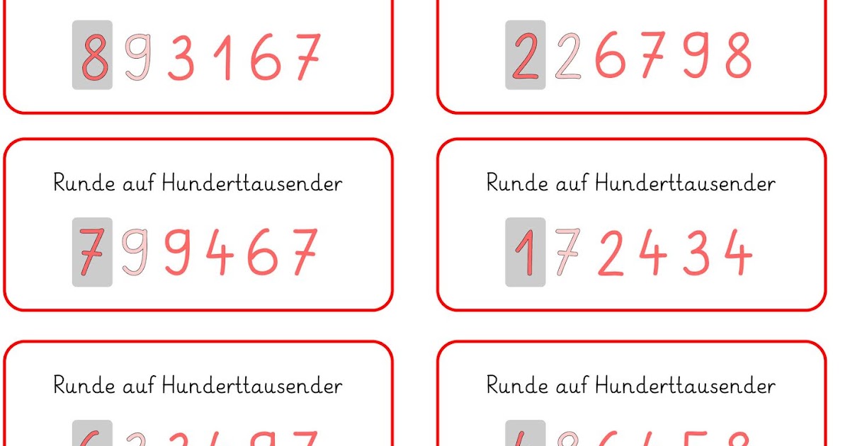 Lernstübchen: große Zahlen runden