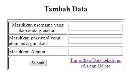 Tutorial Form Input & Menampilkan Data Menggunakan PHP dan MySQL