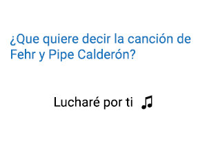 Significado de la Canción Fehr Pipe Calderón Lucharé Por Ti.