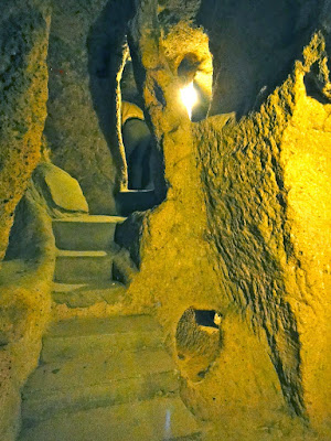 Stairs and caves at Kaymakli Underground City Turkey