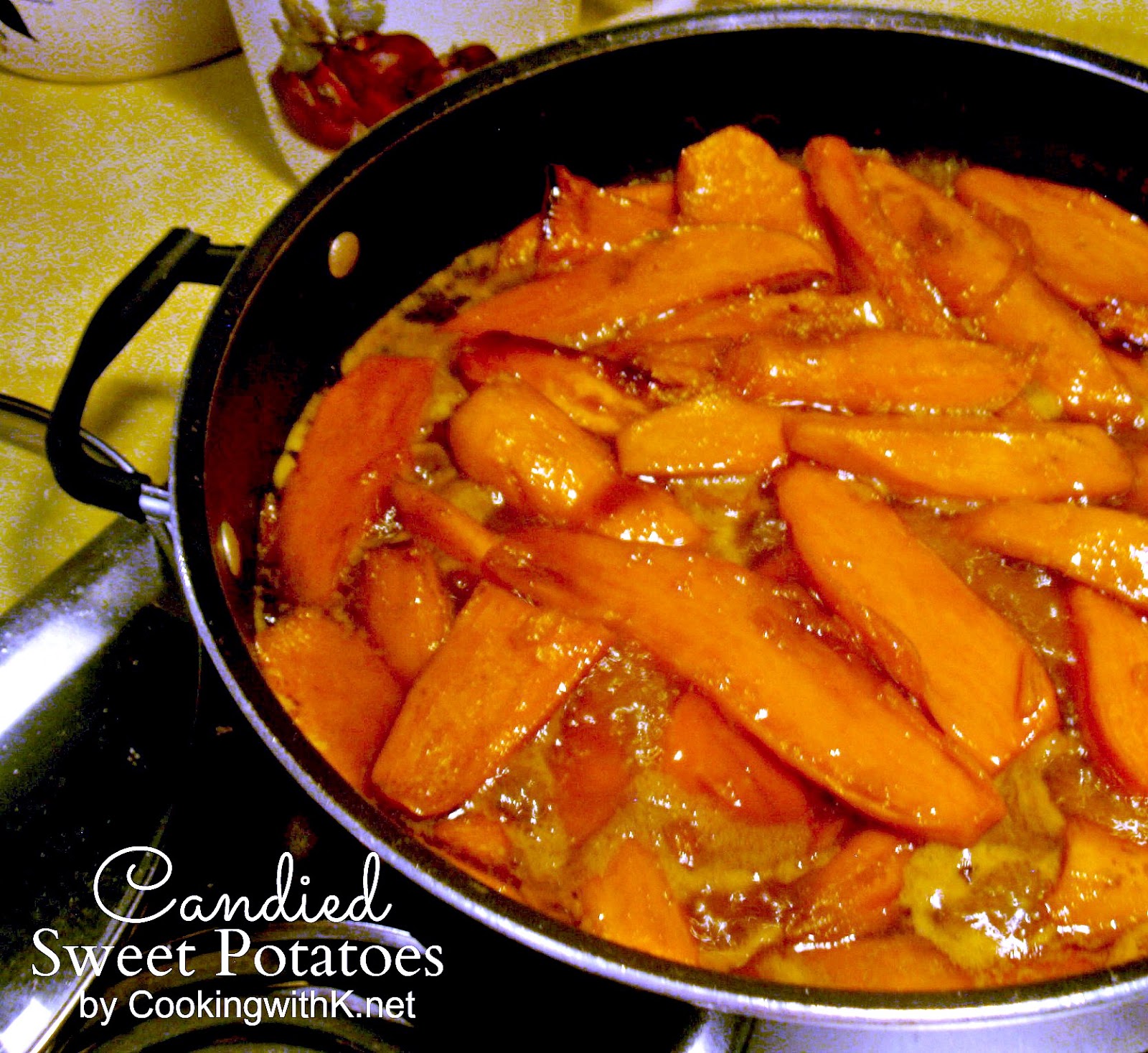 The Very Best Southern Candied Sweet Potatoes, slices of sweet potatoes covered with a buttery brown sugar mixture and cooked until the edges are caramelized.  A side dish that graces tables in the south especially around the holidays.
