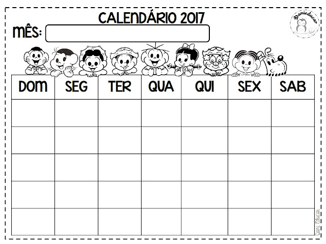 Resultado de imagem para calendário 2017 alfabetização
