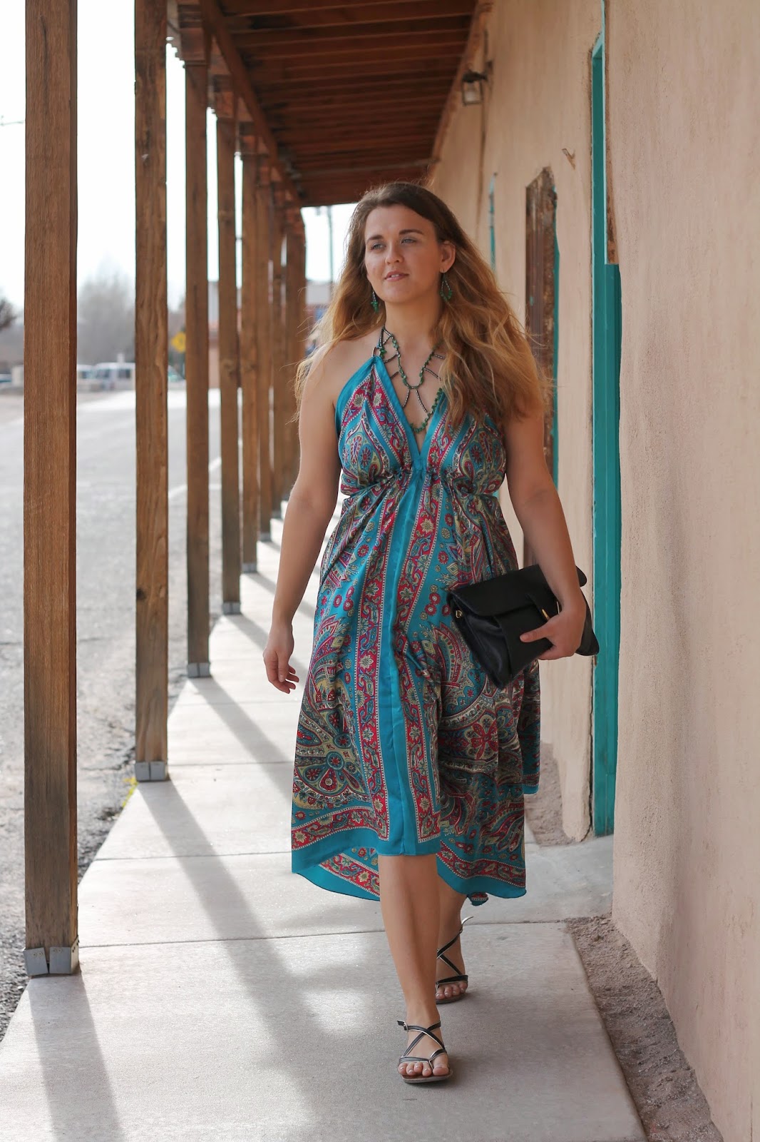 Deep V Dress with Chains