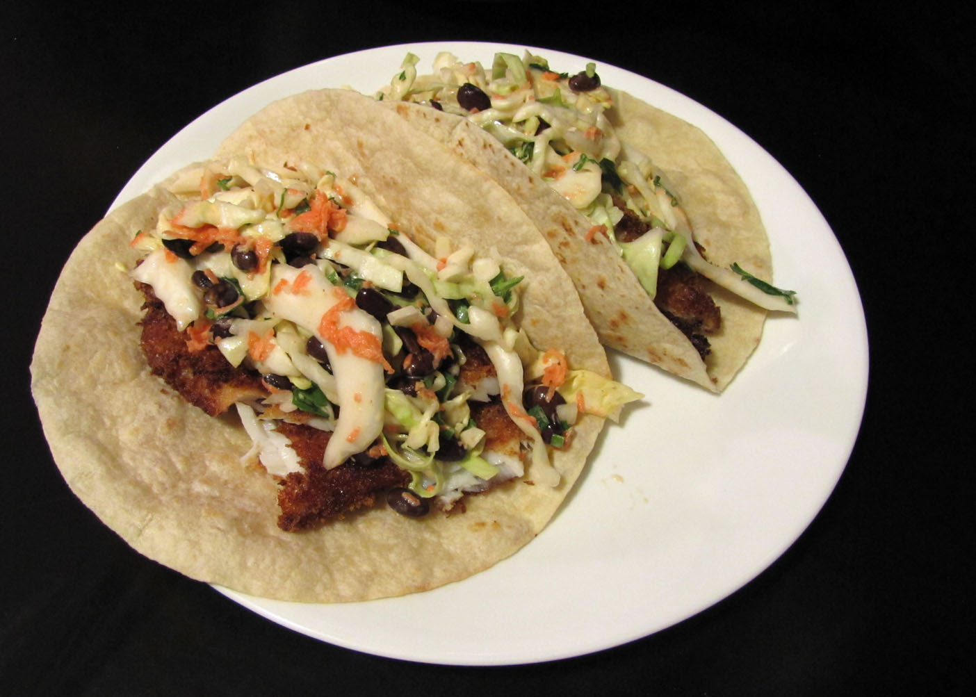 Smells Like Food in Here Tilapia Tacos with ChipotleBlack Bean Slaw
