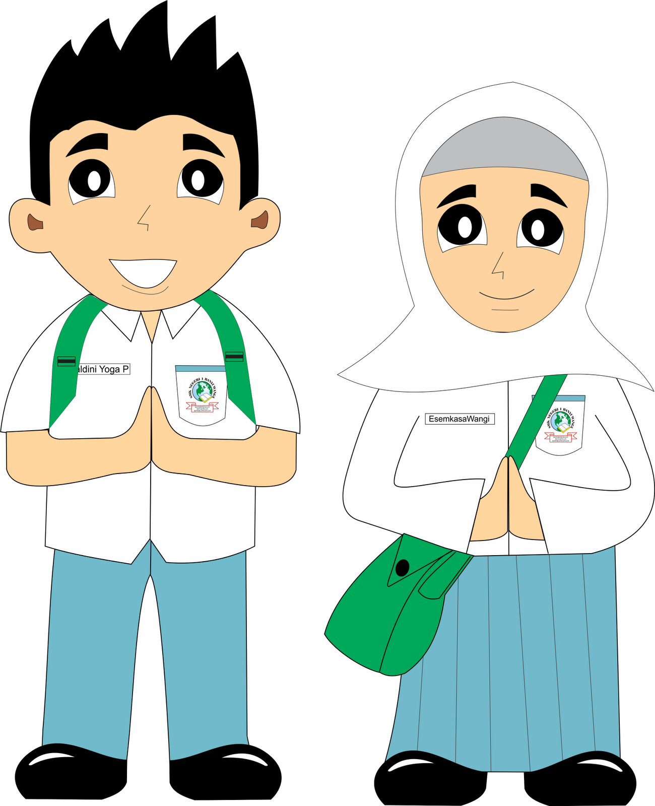 Gambar Kartun Muslimah Di Sekolah Top Gambar