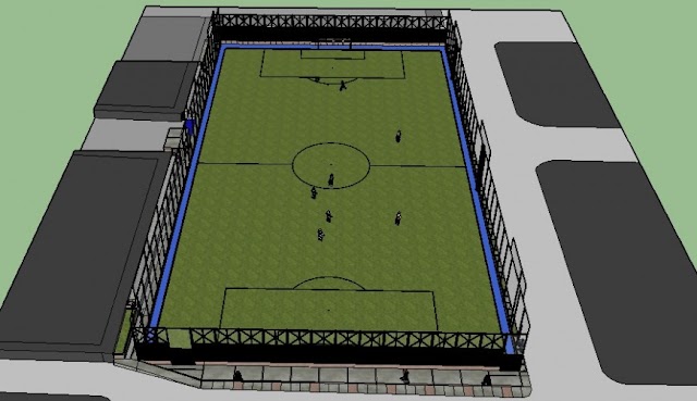 FOOTBALL STADIUM 3D MODEL IN SKETCHUP FILE.