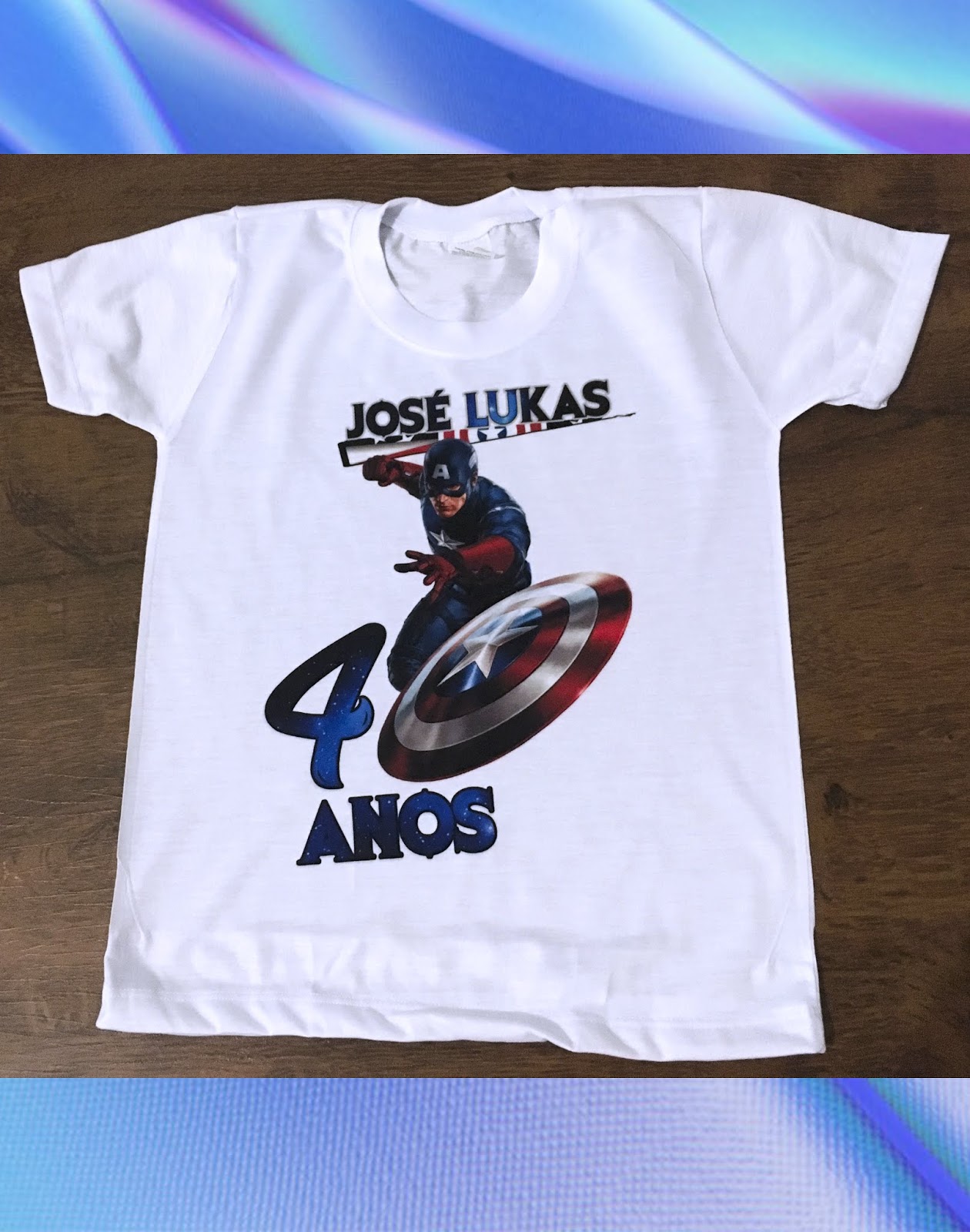 camisa personalizada do capitão américa