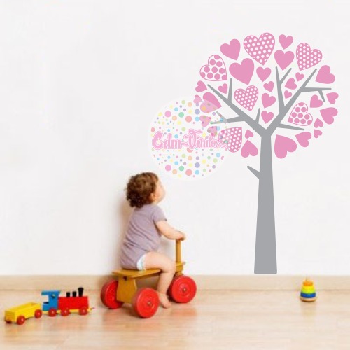 vinilo decorativo pared, árbol, corazones vinilo decorativo pared, infantil, decorá tus ambientes fácil, árbol, corazones