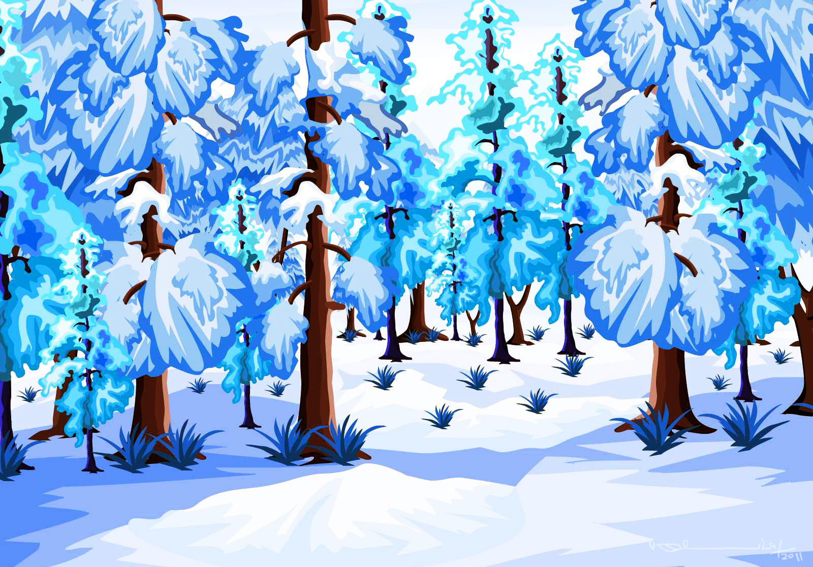 winter forest clipart - photo #44