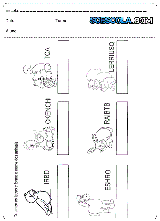 ATIVIDADE DE INGLÊS NOME DOS ANIMAIS pdf41