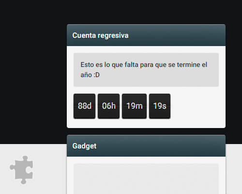 gadget widget cuenta atras javascript