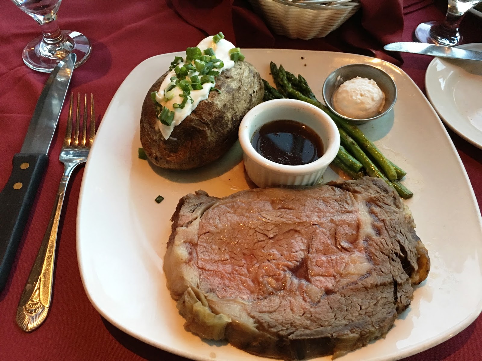 Luxurious steakhouse offering prime rib and extensive wine list