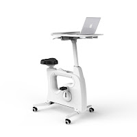 FlexiSpot Deskcise Pro Desk Exercise Bike, with large adjustable desktop, 8 resistance levels, adjustable seat, LCD monitor