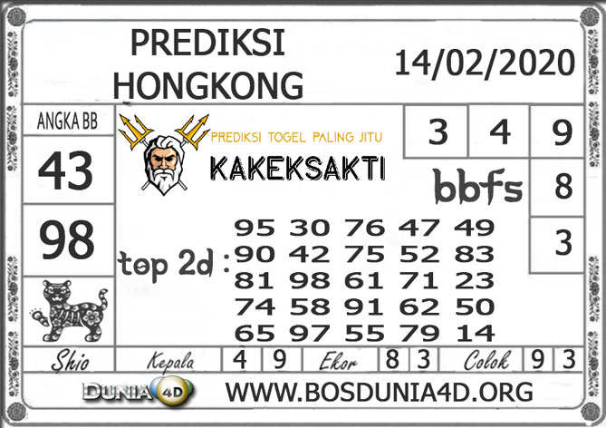 Prediksi Togel HONGKONG DUNIA4D 14 FEBRUARI 2020 Prediksi Togel HONGKONG DUNIA4D 14 FEBRUARI 2020