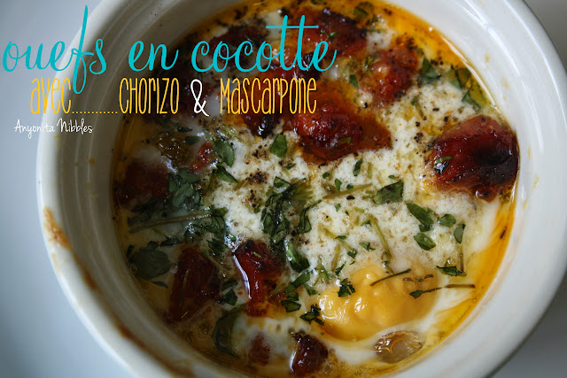 Baked Eggs with Chorizo & Mascarpone | Anyonita Nibbles