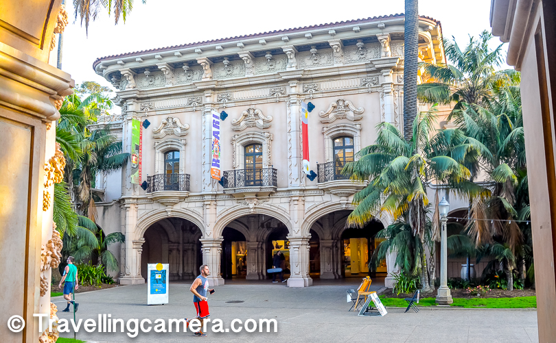 Balboa park has various museums, theaters, green belts, walking paths, restaurants and entertainment places. I am sure I am missing various other things in this list like beautiful water bodies, fountains and colorful trees/plants. 