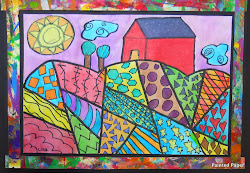 folk landscapes landscape galler heather paper painting grade drawing painted paint lesson elementary different patterns projects paintings 2nd artist placemats