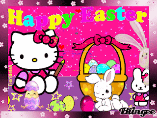 Hello Kitty Happy Easter animated gif e-card animation