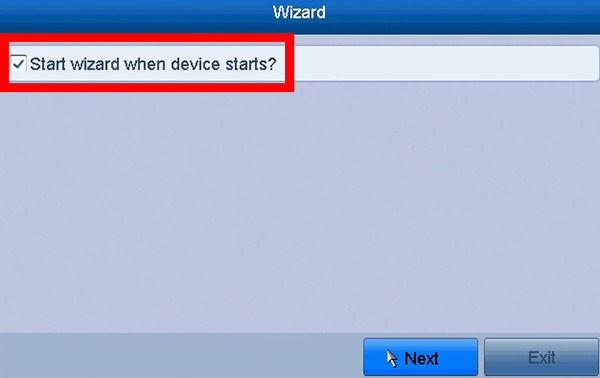 hikvision wizard disable