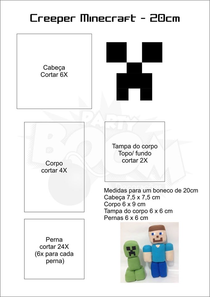 Bonecos Minecraft De Feltro