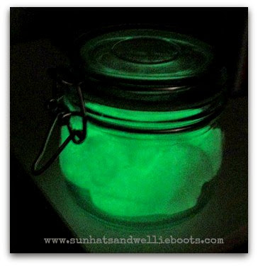 Glow in the dark playdough from Sun Hats and Wellie Boots