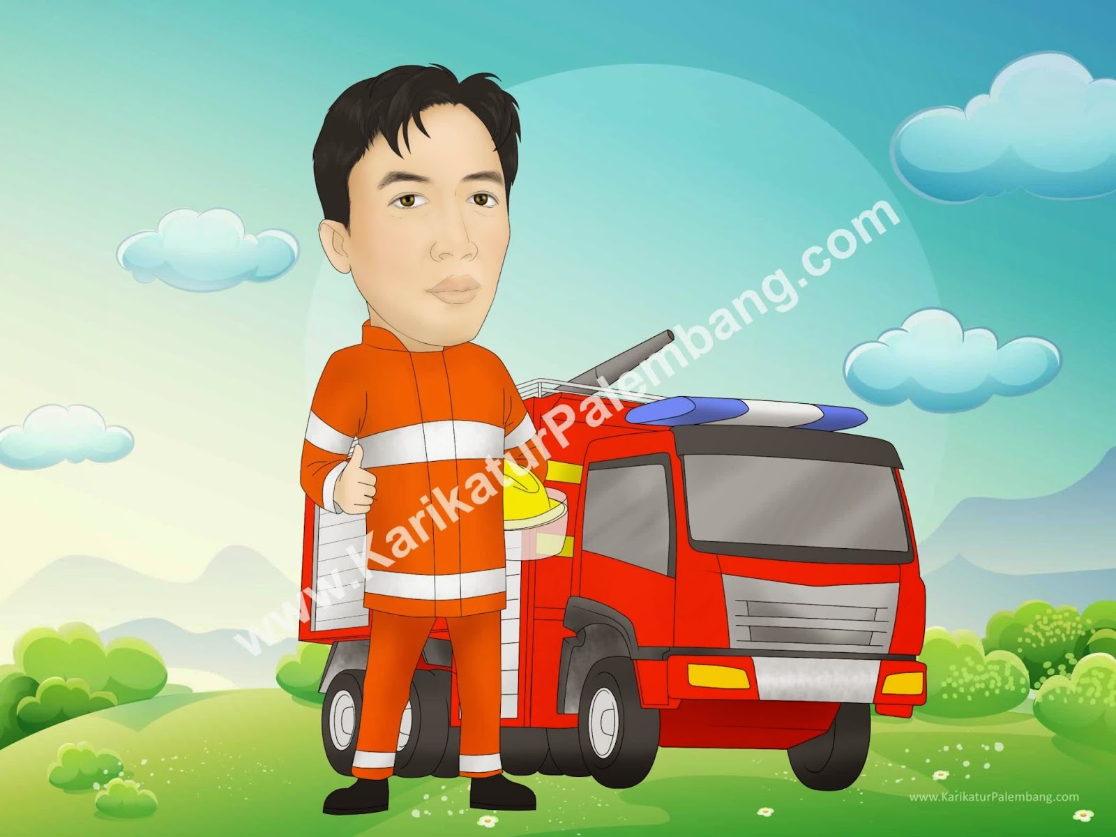 Karikatur Palembang Karikatur Profesi Pemadam Kebakaran Karikatur Palembang Karikatur Profesi Pemadam Kebakaran