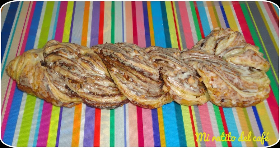 Trenza de nocilla con almendras