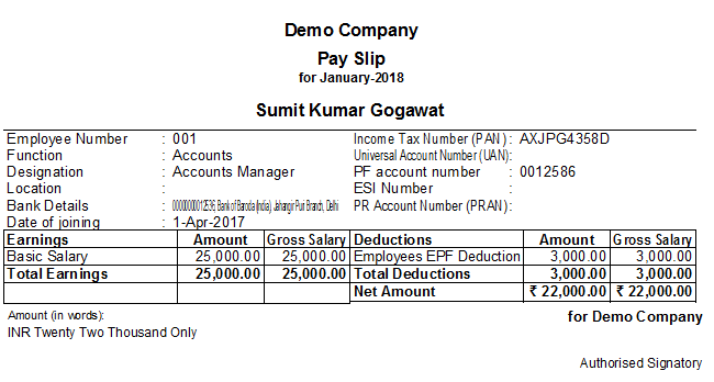 creating salary slip without integration of payroll in tally tally salery slip