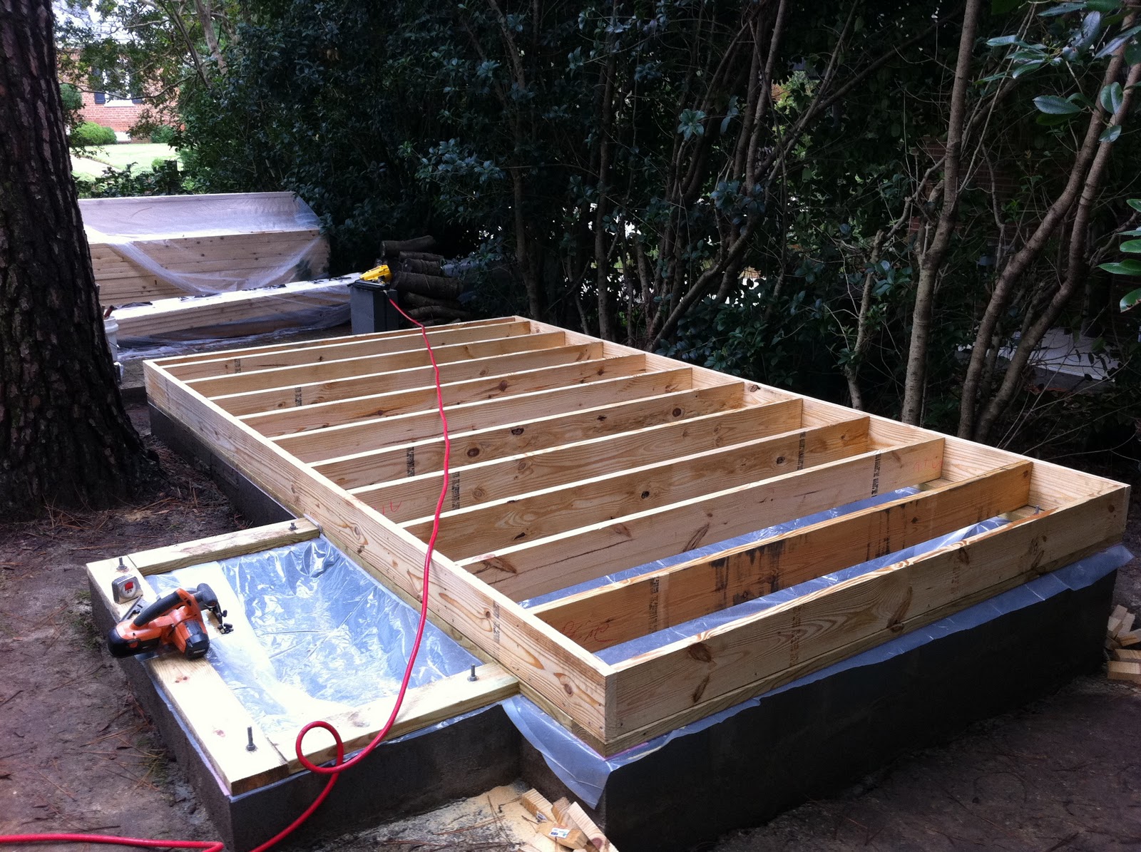 Pointed Playhouse Vapor Barrier and Floor Installed