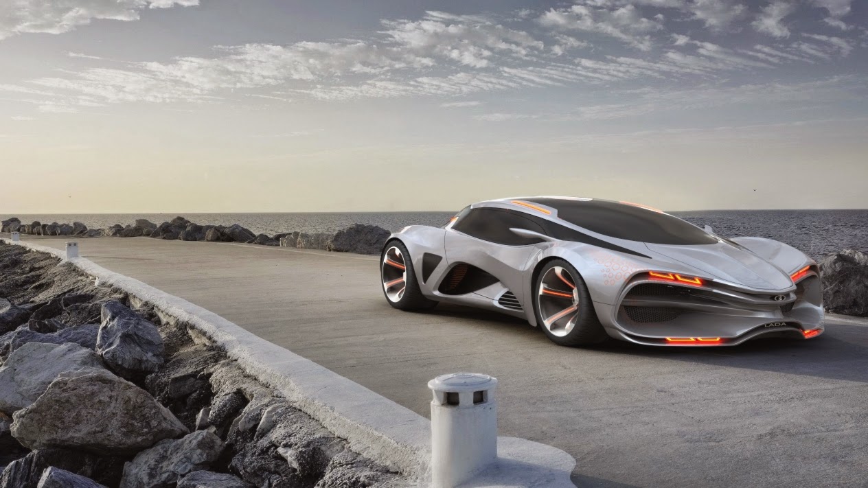 Lada Raven на белом фоне