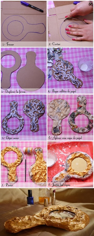 Espejo con material reciclado