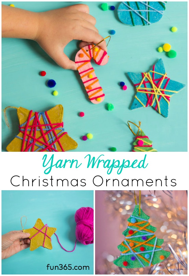 These yarn-wrapped ornaments are the perfect kids Christmas ornament craft idea! #christmasornament #diyornament #kidschristmascraft #kidschristmascrafts #kidschristmasornaments These yarn-wrapped ornaments are the perfect kids Christmas ornament craft idea! #christmasornament #diyornament #kidschristmascraft #kidschristmascrafts #kidschristmasornaments
