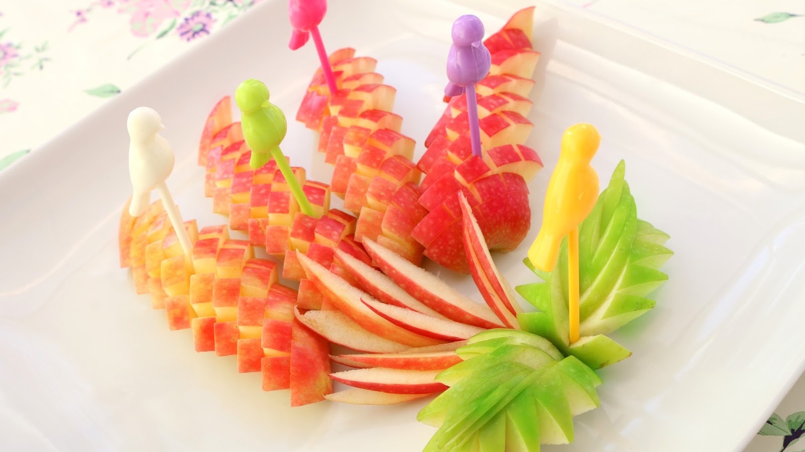 Josephine's Recipes Apple Flower Design Vegetable Carving Garnish Sushi Garnish Food Art