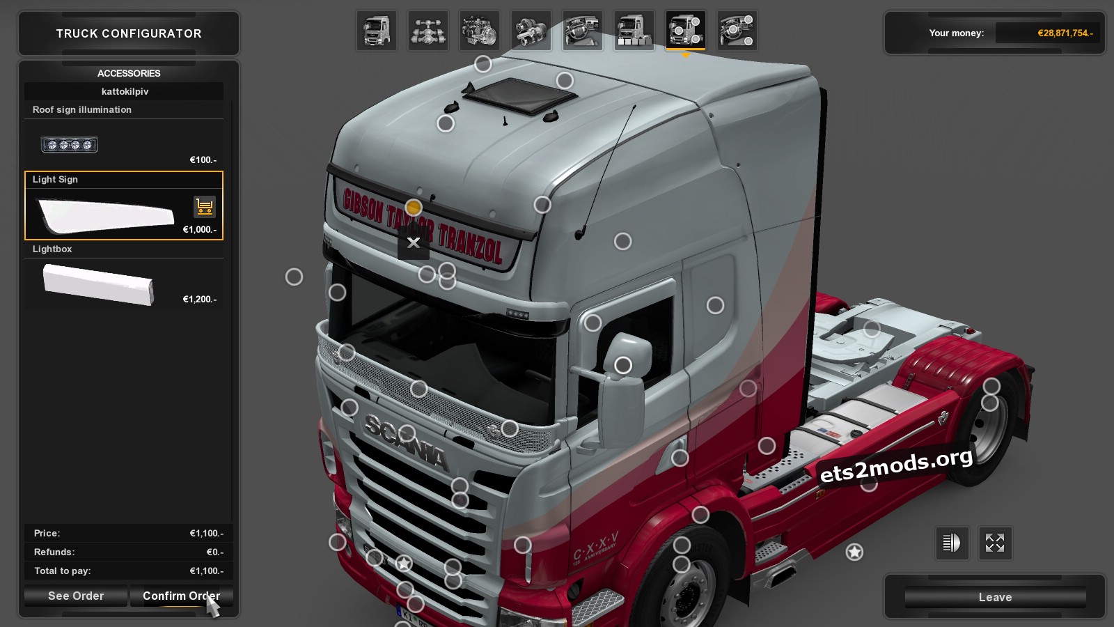 Gibson Taylor Tranzol Skin for Scania RJL Gibson Taylor Tranzol Skin for Scania RJL