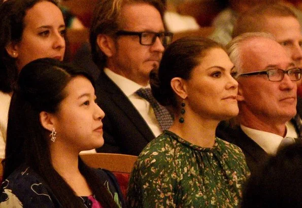 Crown Princess Victoria wore a floral print dress from H&M Conscious Exclusive Collection. Princess Ayako of Takamado