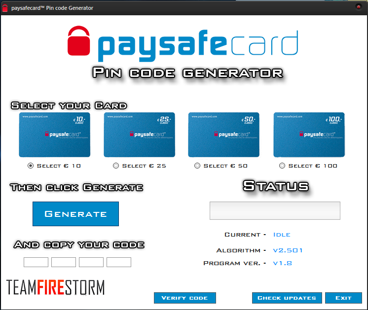 Paysafecard Code Generator Online