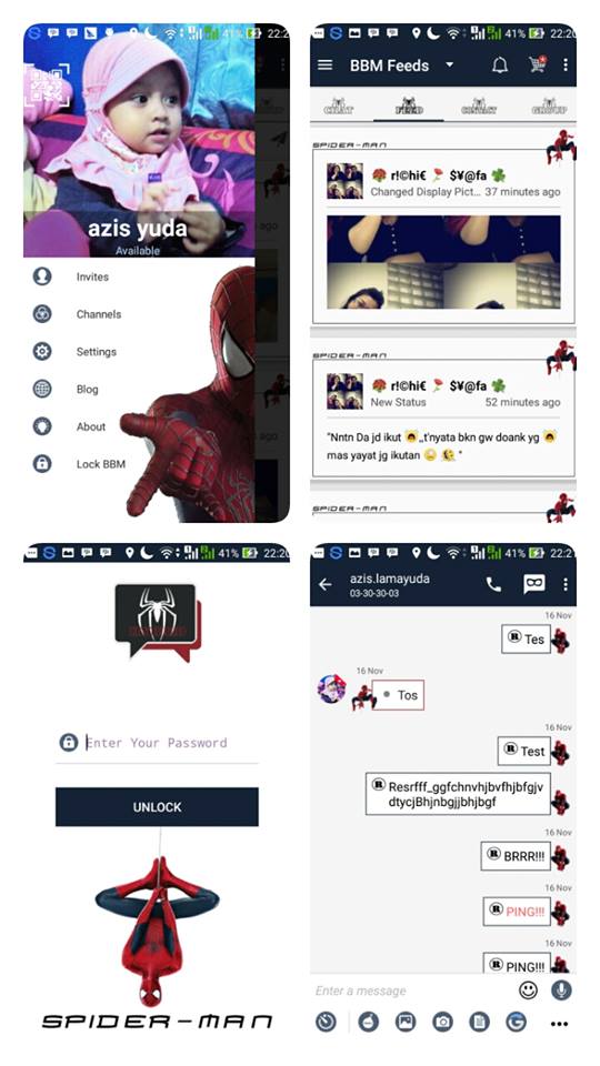 BBM Spiderman versi terbaru 2.11.0.16 Apk BBM Spiderman versi terbaru 2.11.0.16 Apk