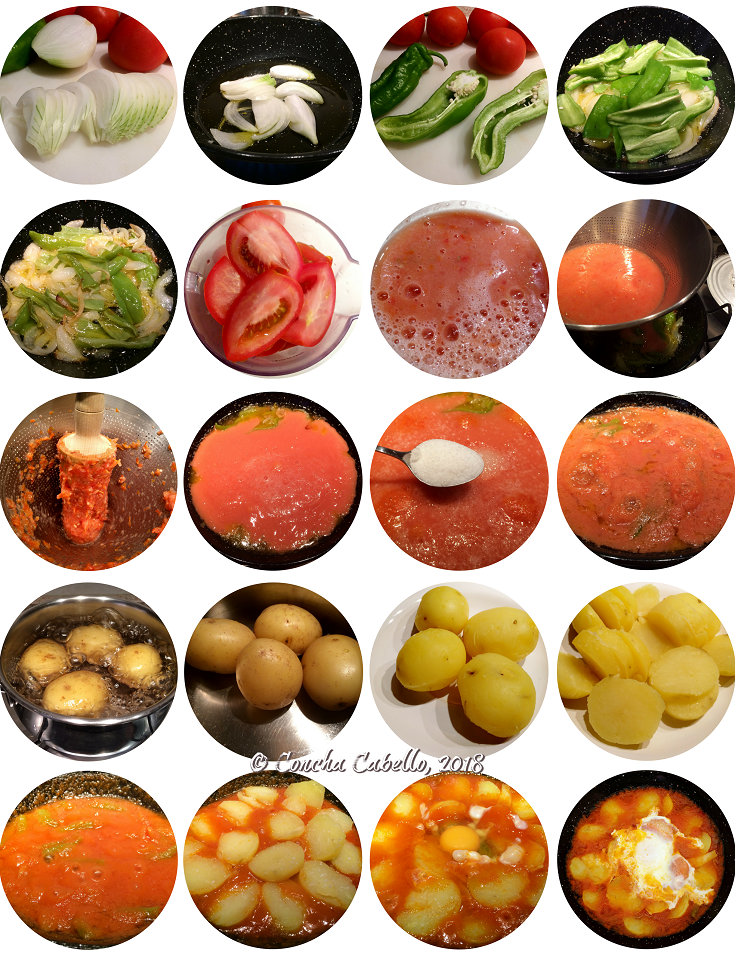 Patatas Cocidas con Tomate Frito y Huevo Cuajado - Paso a Paso patatas-tomate-huevo-pasos