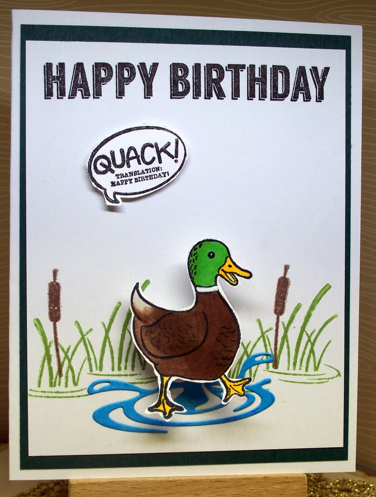 Glittered Paws: June 1, 2018 Duck Birthday Card