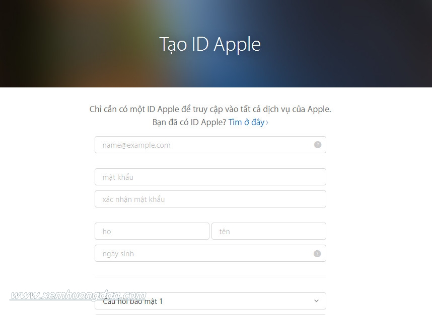 Cách tạo tài khoản apple id Cach tao tai khoan apple id