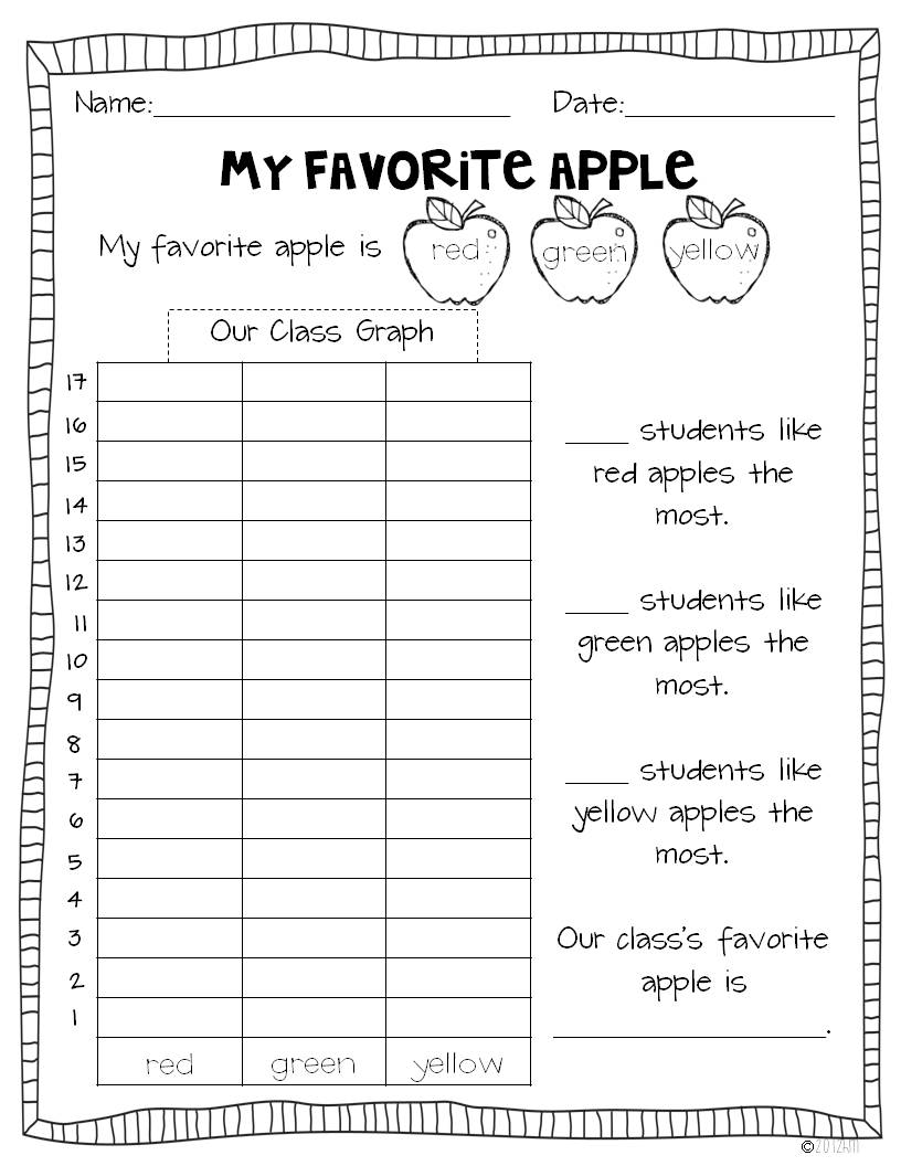 Apple Graphs and Glyph - Miss Kindergarten