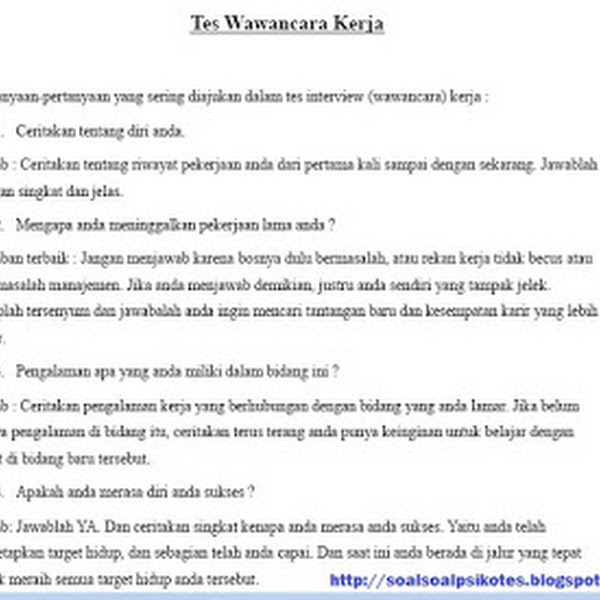 Contoh Soal Psikotes Matahari Kumpulan Informasi
