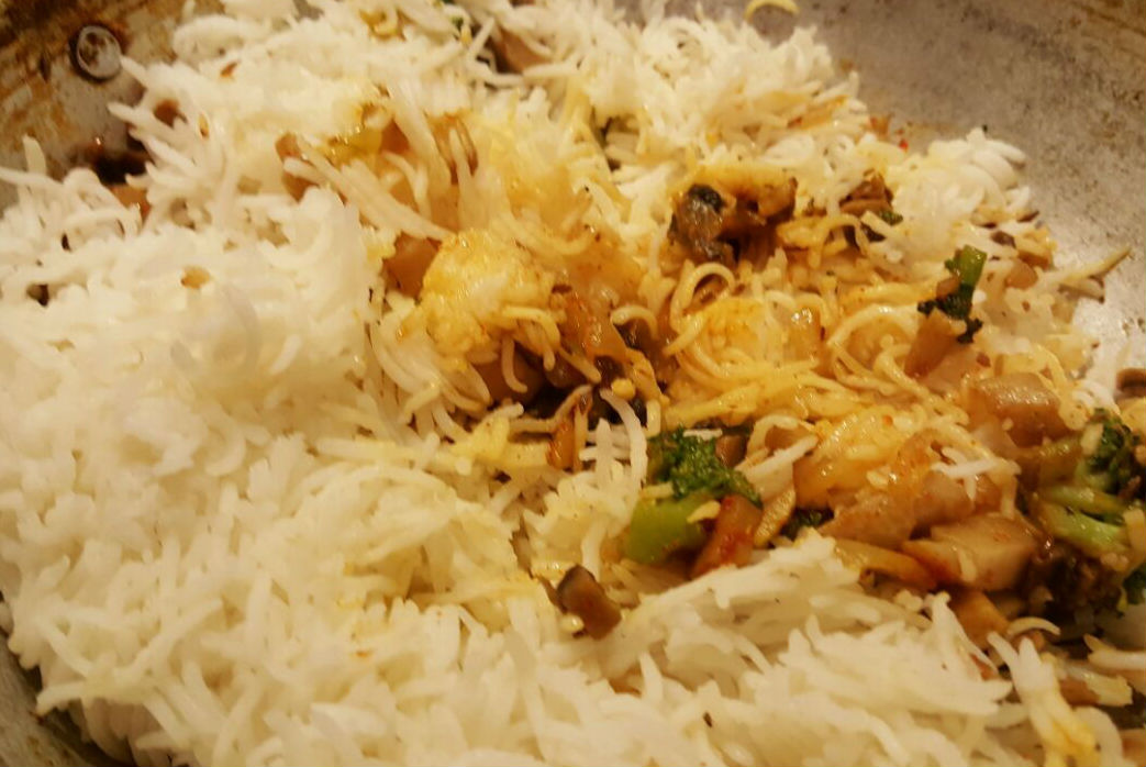 My kitchen Easy broccoli and mushroom rice