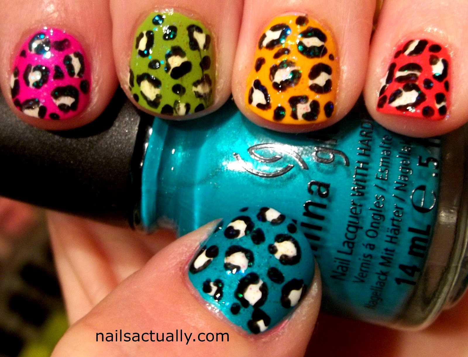 Nails Actually: Neon Leopard Nails