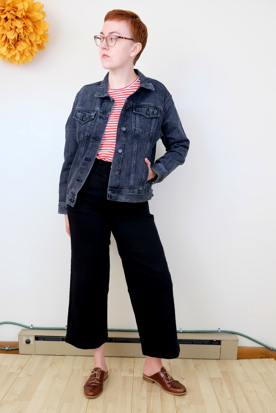 Everlane head to toe Everlane Denim Jacket in Washed Black review Everlane head to toe Everlane Denim Jacket in Washed Black review