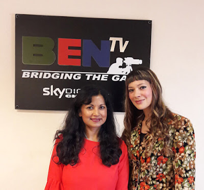 Anna-Christina and Dawattie Basdeo at Ben TV Studios in London