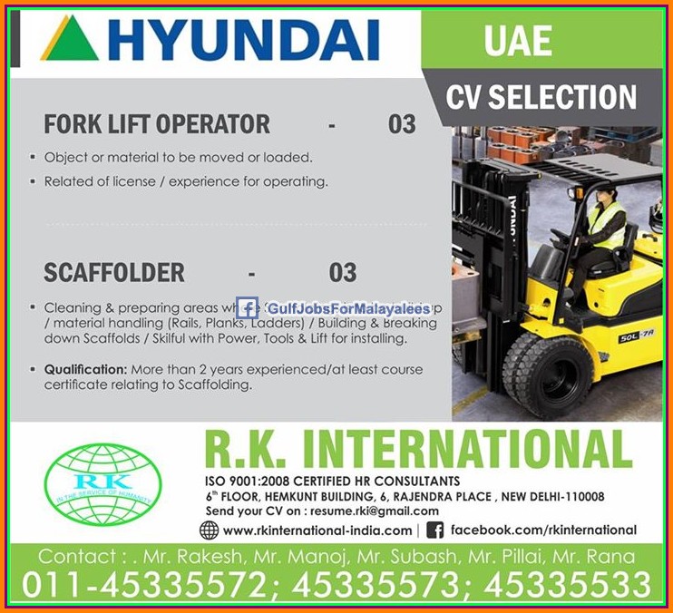 Hyundai UAE & Qatar large job vacancies Gulf Jobs for Malayalees